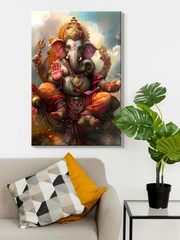 999Store - Majestic Ganesha Traditional Canvas Painting