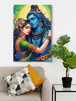 999Store - Shiva & Parvati Romantic Canvas Painting