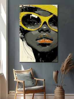 999Store - Bold Portrait with Yellow Glasses Canvas Painting