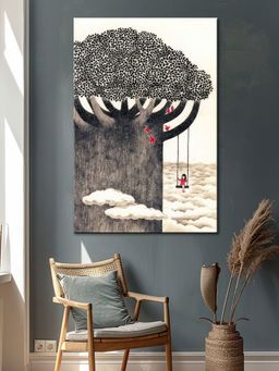 999Store - Swinging Girl Canvas-Wrapped Painting