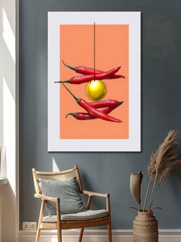999Store - Chili & Gold Object Art Canvas-Wrapped Painting