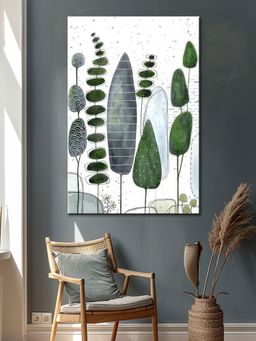 999Store - Modern Canvas-Wrapped Abstract Botanical Painting