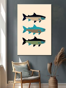 999Store - Three Fishes Canvas-Wrapped Painting