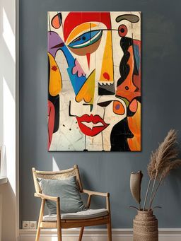 999Store - Cubist Portrait Canvas-Wrapped Painting