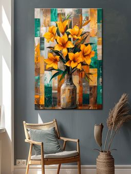 999Store - Bright Lilies Vase Canvas-Wrapped Painting