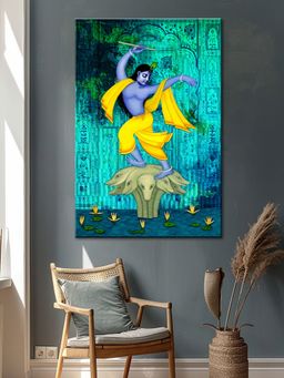 999Store - Krishna On Multi-Headed Snake Canvas-Wrapped Painting