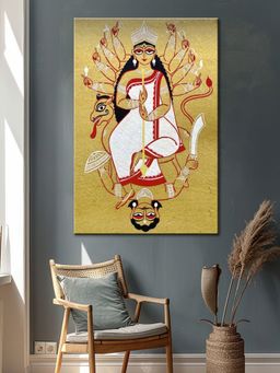 999Store - Durga In Battle Canvas-Wrapped Painting