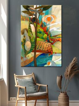 999Store - Hummingbird In Vibrant Colors Canvas Wrapped Painting