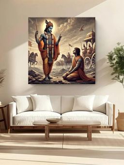 999Store - Krishna Delivering The Bhagavad Gita To Arjuna On The Battlefield Painting