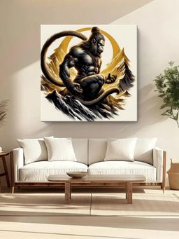 999Store - Vigorous Hanuman In Meditation Amidst Mountains Painting