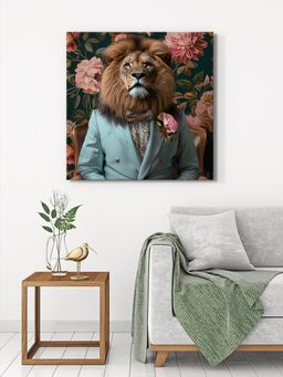 999Store - Blue Suit Lion Contemporary Art Wall Decor Ideas Painting