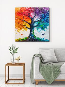 999Store - Rainbow Tree Art Colorful Canvas Painting