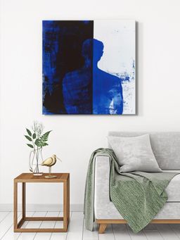 999Store - Blue Shadow Silhouette Minimalist Art Canvas-Wrapped Painting