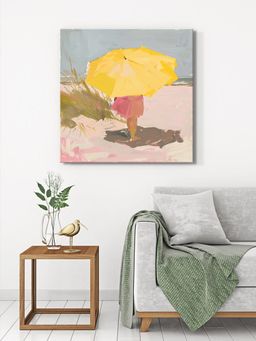 999Store - Yellow Umbrella Art Child Beach Painting