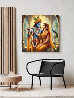 999Store - Krishna Flute Radha Canvas Painting