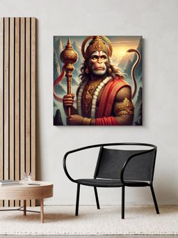999Store - Hanuman Gada Vedic Art Meditation Room Decor Canvas Painting