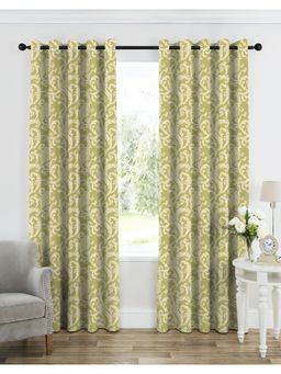 CASABLEU - Calvin Matty Heavy Polyester Avocado Green Curtains (Pack of 2)