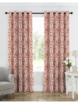 CASABLEU - Calvin Matty Heavy Polyester Brandy Rose Pink Curtains (Pack of 2)