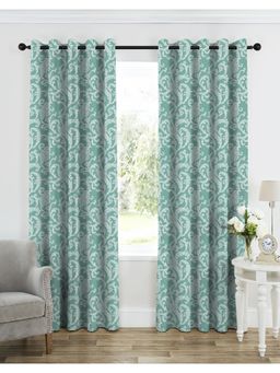CASABLEU - Calvin Matty Heavy Polyester Sea Green Curtains (Pack of 2)