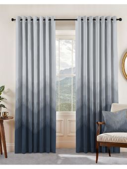CASABLEU - Kivo Dark Blue Polyester Blackout Curtains (Pack of 2)
