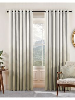CASABLEU - Kivo Light Olive Polyester Blackout Curtains (Pack of 2)