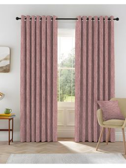 CASABLEU - Kovo Clay Maroon Polyester Blackout Printed Curtains (Pack of 2)