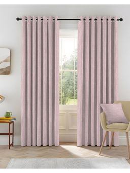 CASABLEU - Kovo Pink Polyester Blackout Printed Curtains (Pack of 2)