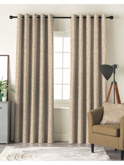 CASABLEU - Liva Light Brown Polyester Blackout Curtains (Pack of 2)