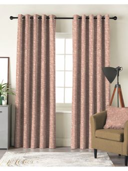CASABLEU - Liva Pink Polyester Blackout Curtains (Pack of 2)