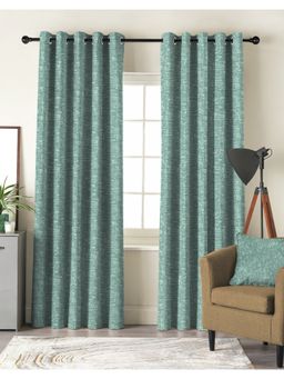CASABLEU - Liva Sea Green Polyester Blackout Curtains (Pack of 2)