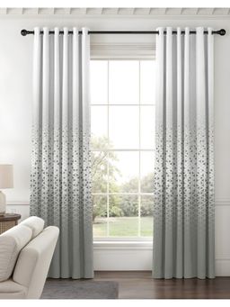NEFERTITI HOME - Grey Nexus Geometric Tan Whiteout Curtains (Pack of 2)