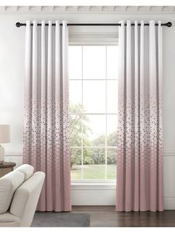 NEFERTITI HOME - Nexus Geometric Pink Whiteout Curtains (Pack of 2)