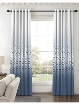 NEFERTITI HOME - Nexus Geometric Blue Whiteout Curtains (Pack of 2)