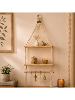 Karighar - Multi-Color Oak & Knot Wall Shelve