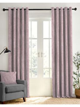 CASABLEU - Textura Pink Polyester Blackout Curtains (Pack of 2)