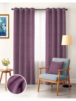 CASABLEU - Twillbone Dark Pink Polyester Blackout Curtains (Pack of 2)