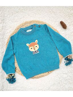 Kids of Greendeer - Blissful Reindeer Teal Sweater