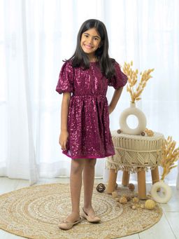 Fairies Forever - Maroon Sequin Party Dress
