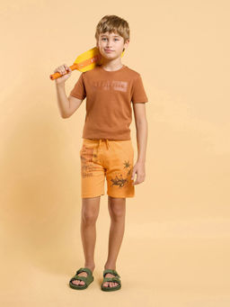U.S. POLO ASSN. - Kids Graphic Orange Cotton Shorts