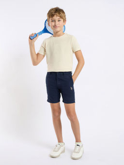U.S. POLO ASSN. - Kids Solid Navy Blue Cotton Shorts
