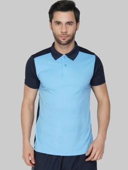 Vector X - Sky Blue Polyester Regular Fit Sports Polo T-shirt For Men