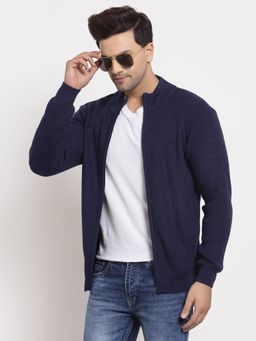 Style Quotient - Men Navy Blue Solid Sweater