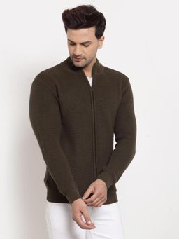 Style Quotient - Men Olive Solid Sweater