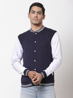 Style Quotient - Mens Navy Blue Solid Jacket