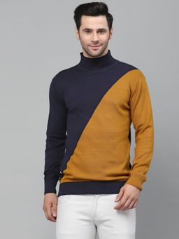 Style Quotient - Men Blue Colourblocked Sweatshirt