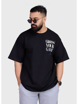 FUAARK - Black Grow Oversized Sports and Gym T-Shirt for Men