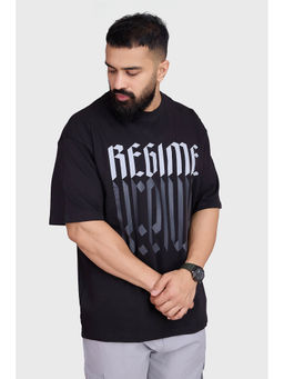 FUAARK - Black Regime Oversized Sports and Gym T-Shirt for Men