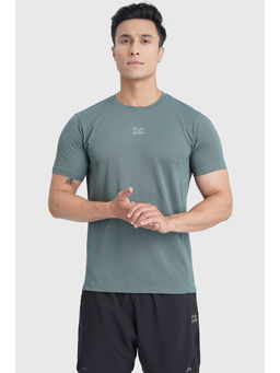 FUAARK - Men Green Sprint Running Sports and Gym Slim Fit T-Shirt