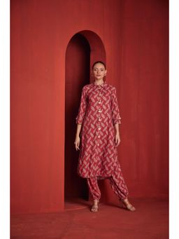 NEERU'S - Red Casual Kurta with Pant (Set of 2)
