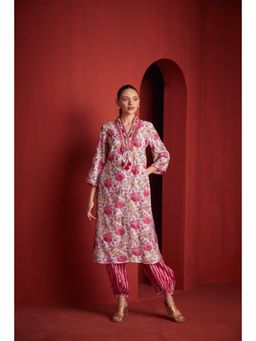 NEERU'S - Pink Casual Kurta with Salwar (Set of 2)